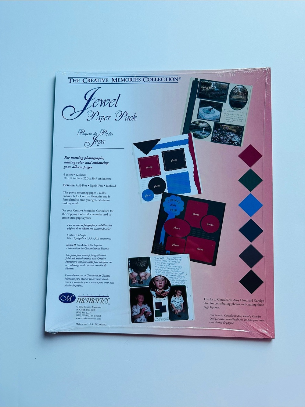 2002 RETIRED Creative Memories Jewel Paper Pack - CLASSIC AUTUMN COLORS